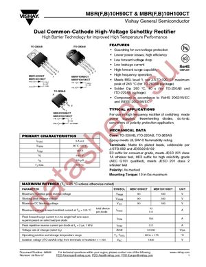 MBRB10H100CT-E3/81 datasheet  
